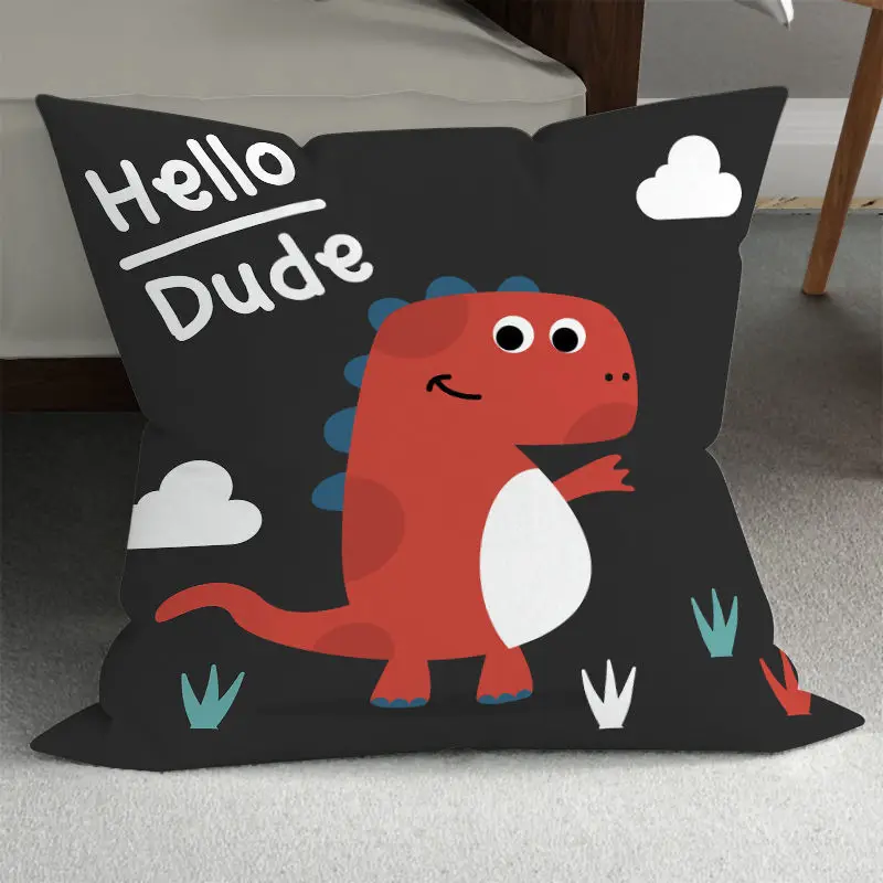 Cartoon Dinosaur Pillow Case Cute Dinos Pillowcase Boy Girl Kid Room Aesthetics Decoration Pillowcase for Girls Room Bed Gift