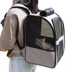 Grande espaço respirável pet mochila, saco de viagem portátil, gato, transporte cão pequeno, pet fornecimentos