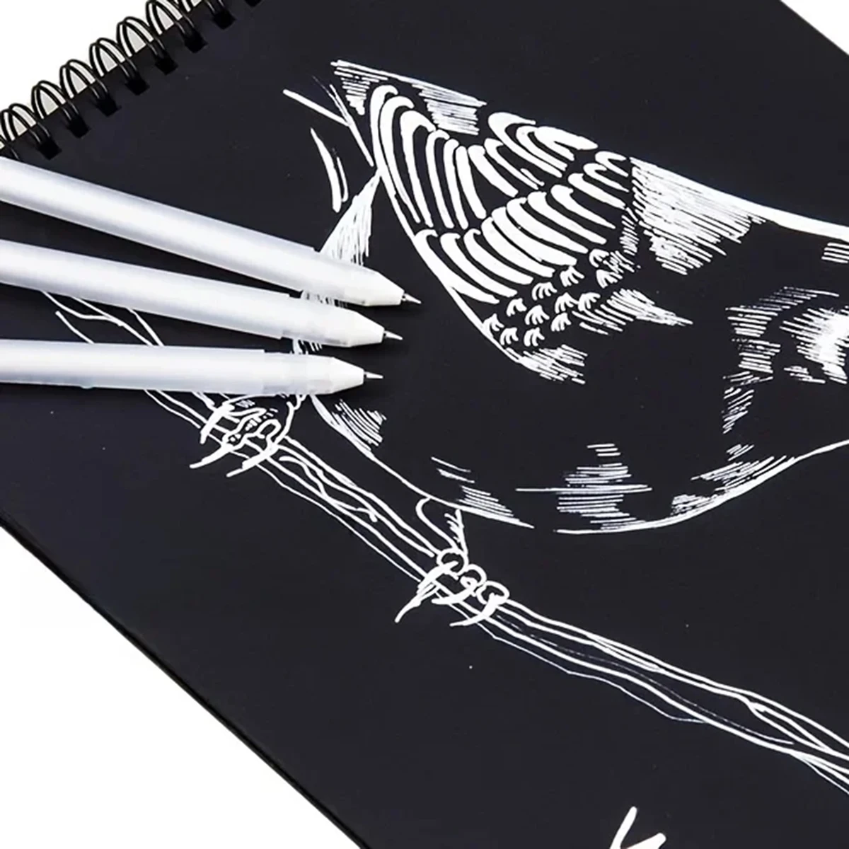 

3 Pack White Gelly Roll Gel Pens for Write on Black Paper, Art, or Drawing - Classic White Ink - 05/08/10 Assorted Tip Sizes