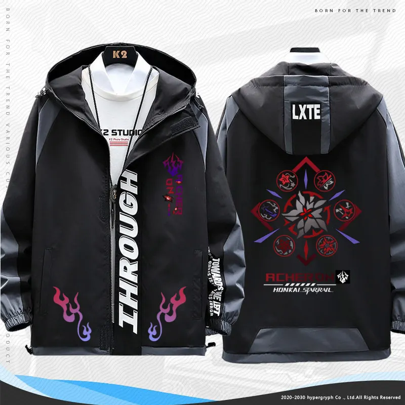 Acheron Ruan Mei Jing Yuan Long Sleeve Jacket Honkai Star Rail Unisex Coat Hoodie Zipper Cool Hooded Sweatshirt Cosplay Costume