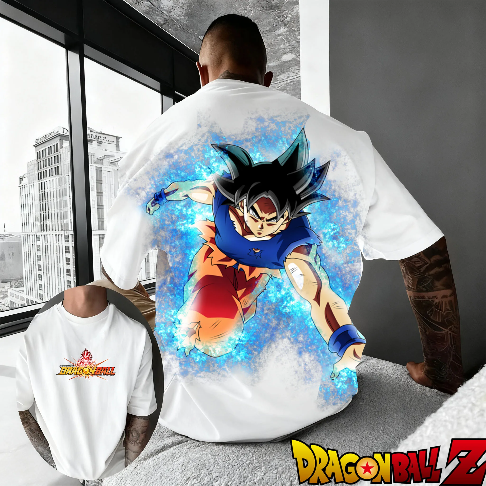 Anime "Dragon Ball" Anime Character Sun Wukong Pattern Print 2025 Summer Hot Selling Men's Women's Loose Casual Cotton T-shirt