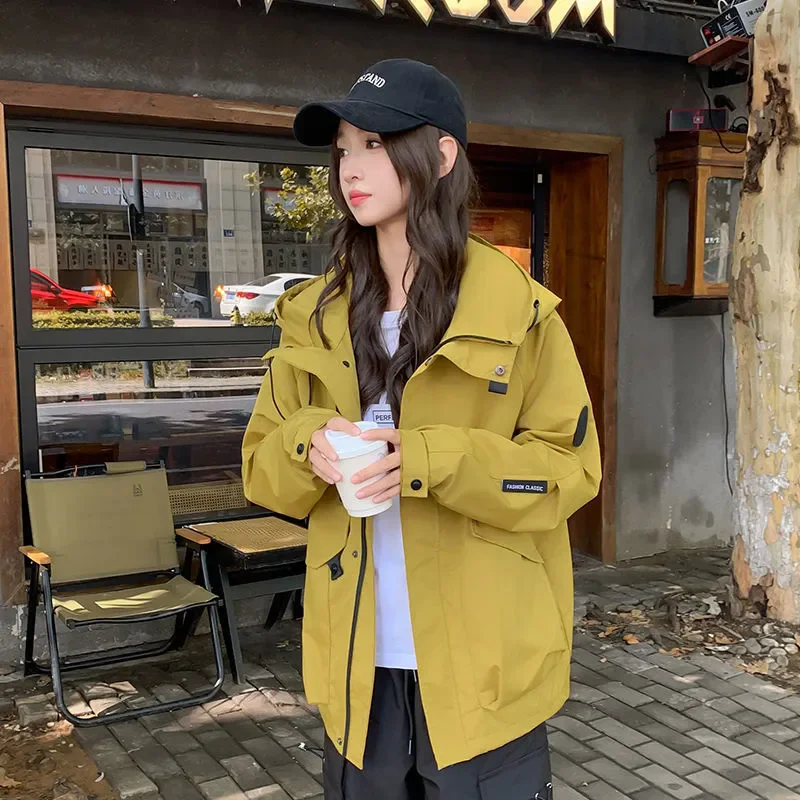 

Chic Charge Clothes Spring Autumn New Windproof Waterproof Soft Shell Jacket Women's Overcoat Fashion Loose Long Sleeve Coat