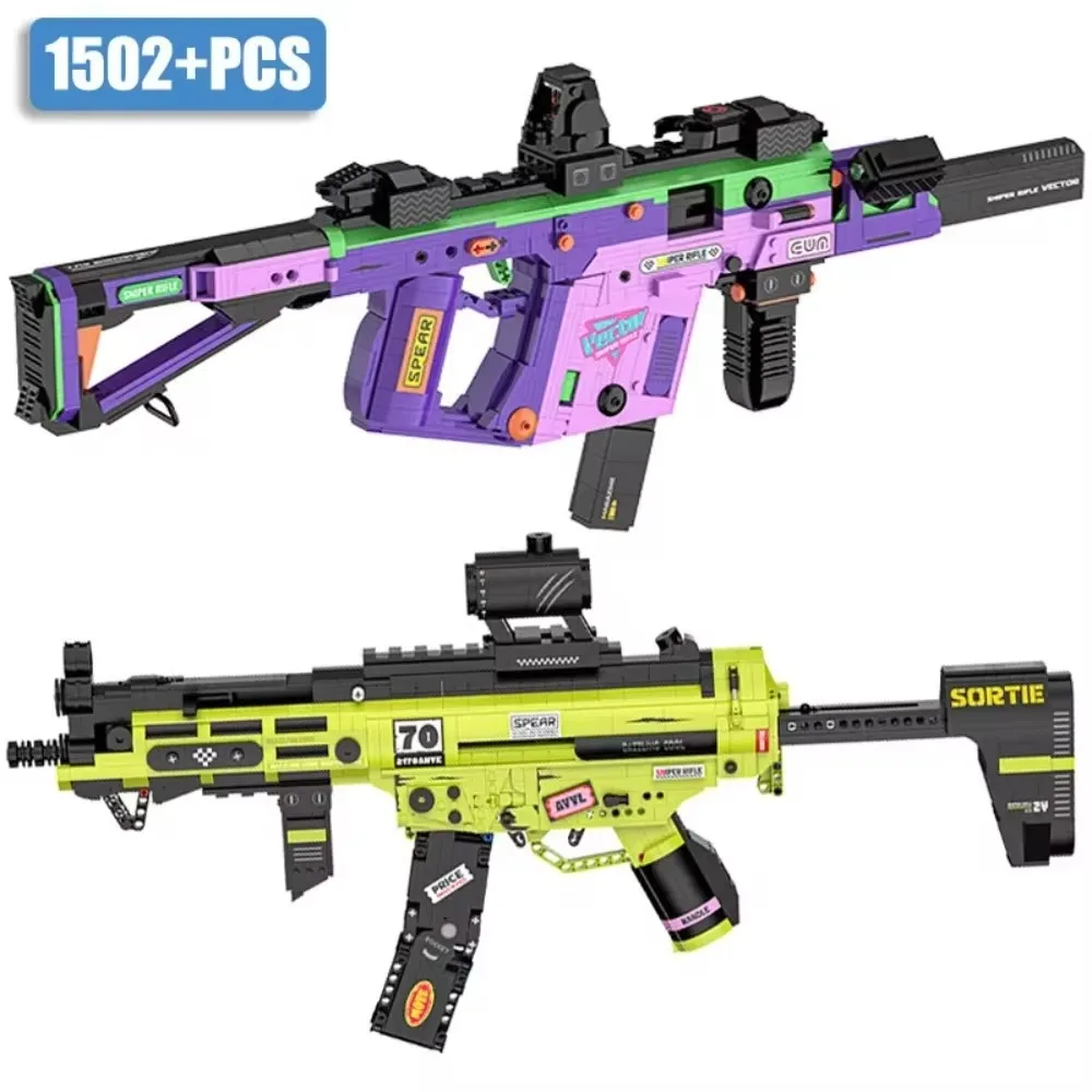 

Военный Пистолет MP5 KRISS Vector Submachine Gun, строительные блоки, техническое оружие, кирпичи, игрушки для детей, подарки для взрослых