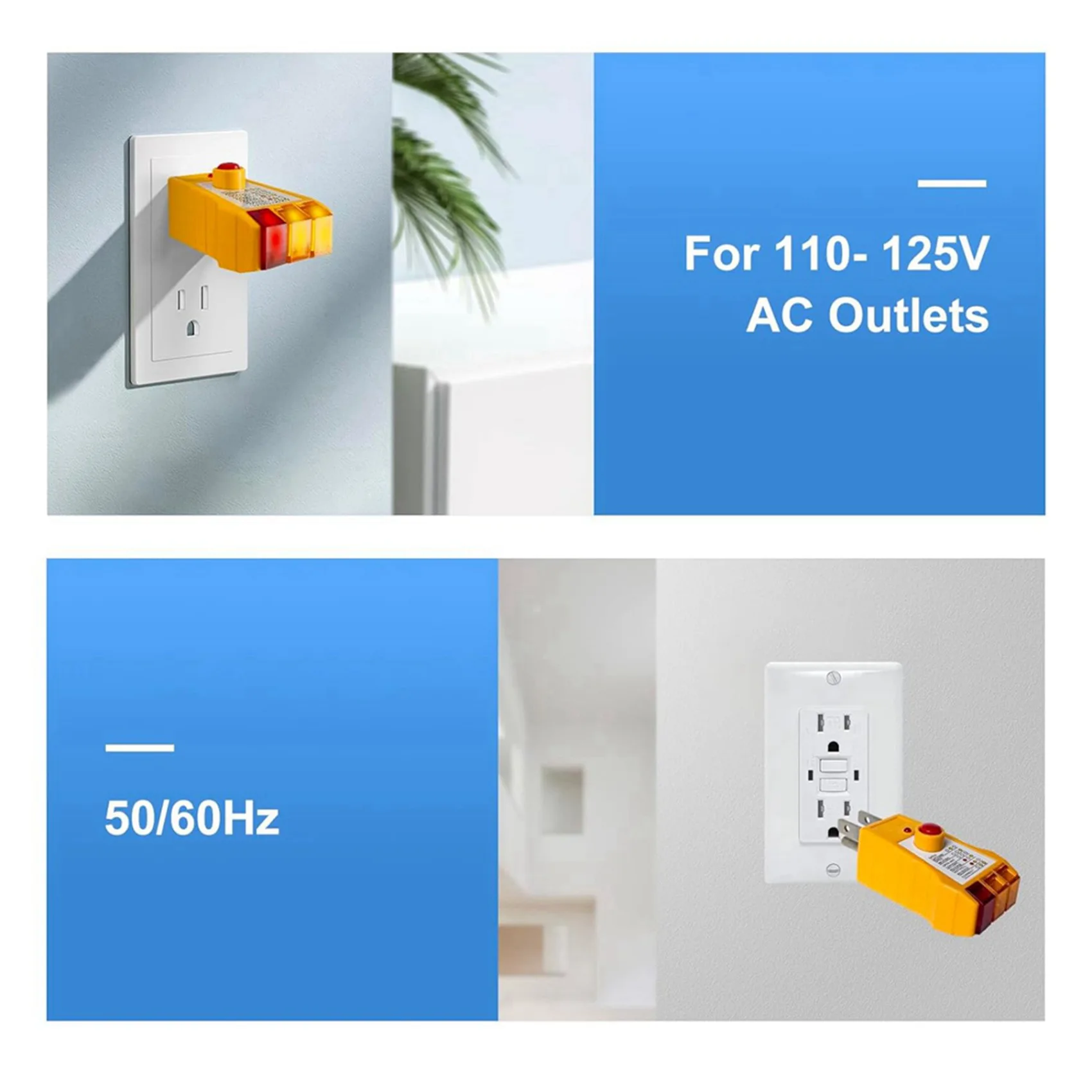 ABJN-2X Outlet Tester For Grounding Products, Outlet Tester With GFCI, Electrical Receptacle Tester, Plug Tester,Usplug