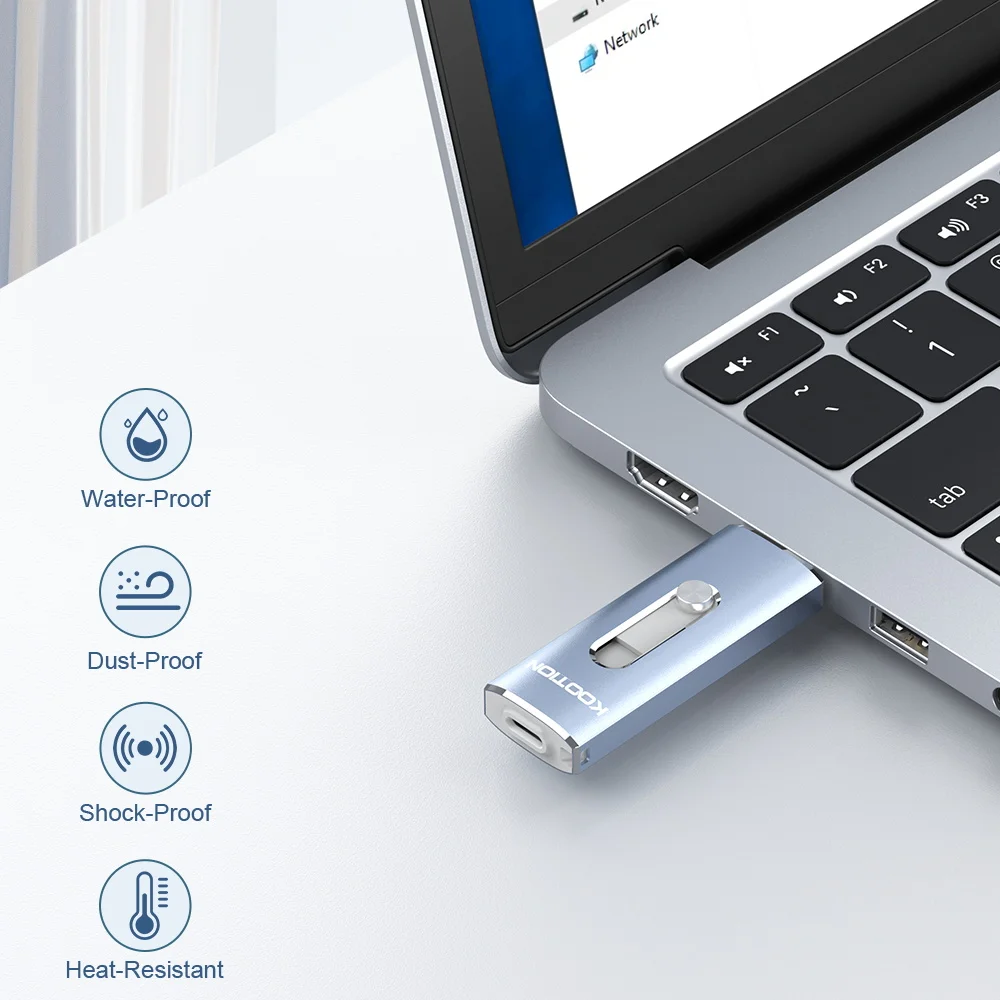 Imagem -05 - Kootion U21 Pen Drive 128gb Pendrive Usb Movimentação Drives Usb 3.0 Otg do Flash de Kootion Usb c tipo c Pena Conduz 32gb 64gb 128gb 256gb Memória Vara Polegar Duplo Chave Cle Tipo-c Pendrive