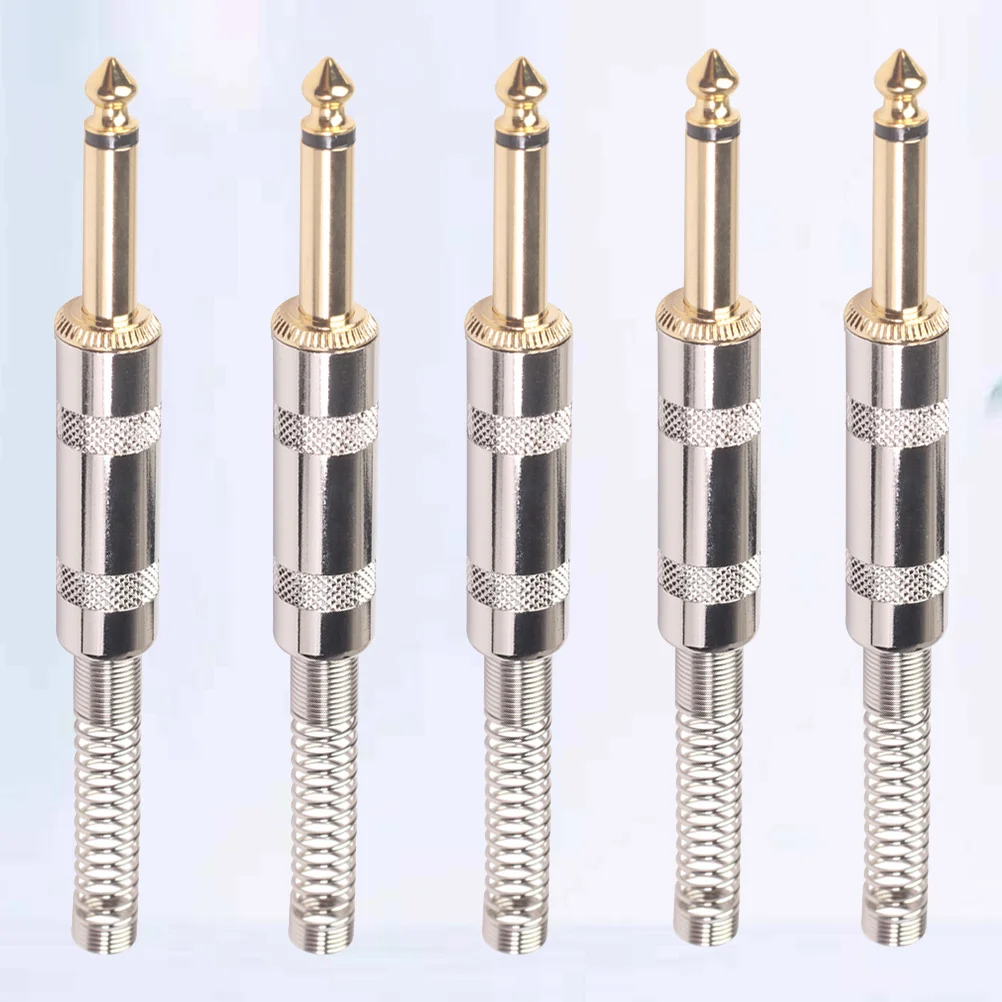

5Pcs 6.35mm Guitar Pedal Connector Heavy Duty Male Plug for Compact Pedal Board Setup Reliable Signal Transfer with Minimal