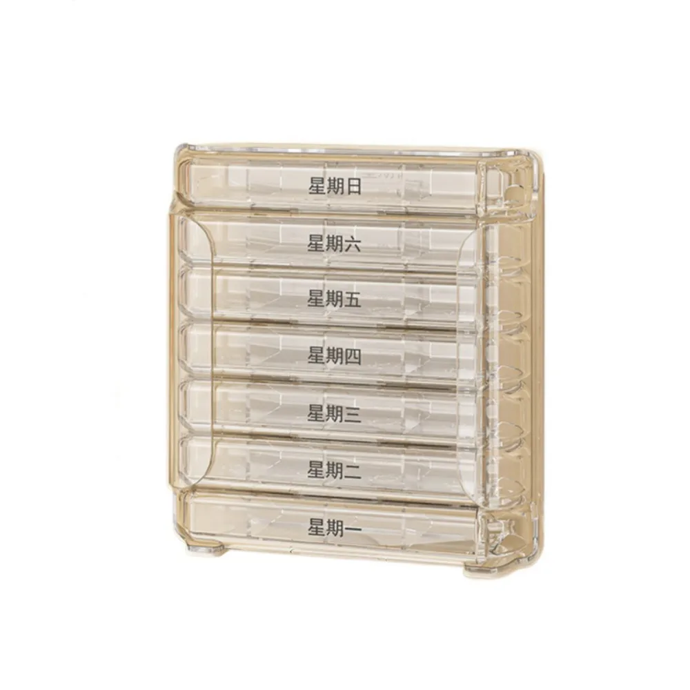 

Plastic 7 Days Pill Box 4 Times A Day Sealed Pill Cases Moisture-Proof Large Capacity Medicine Storage Dispenser for Home