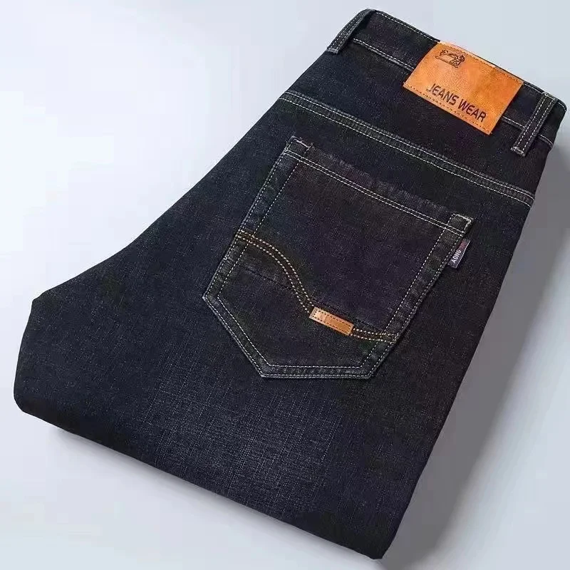 

2024 New Men Fashion Straight Jeans Men Stretch Slim Fit Pants Comfortable Soft Business Denim Trousers Male Brand Clothing