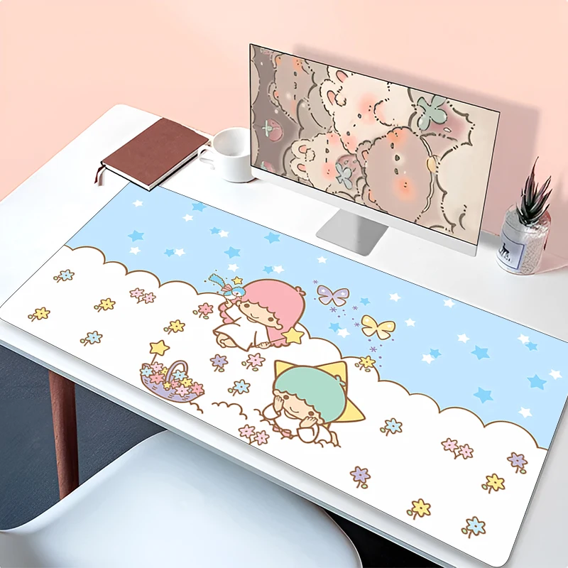 Mouse Pad L-little Twin Star Kawaii Gaming Accessories Notbook Computer Speed Mini Pc Gamer Keyboard Desk Mat 900x400 Mousepad