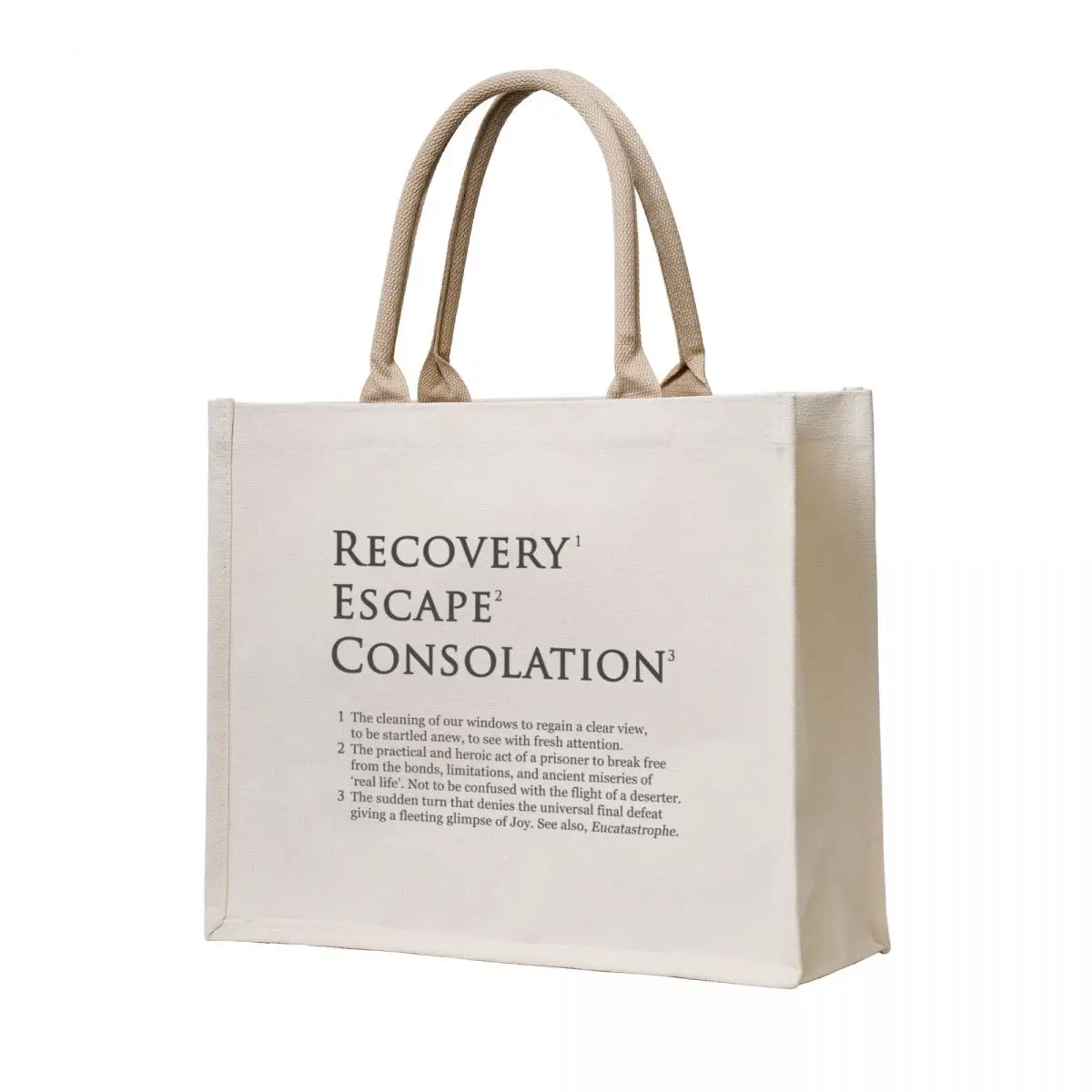 

Recovery Escape Consolation Footnotes Tote Bag tote bags men canvas tote bag Woman shopper bag Gift