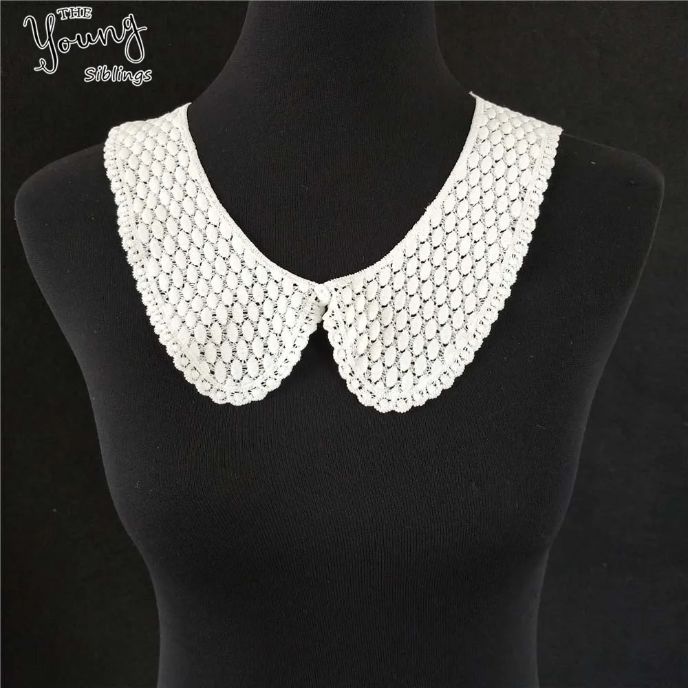 Hot sale White Lace Collar Guipure Floral Lace Fabric Trim DIY Embroidery Lace Neckline Sewing Applique trim Clothing Accessory