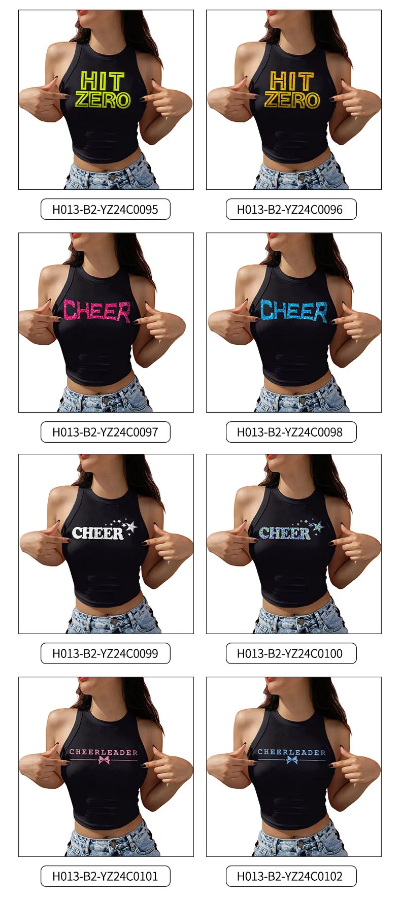 Nadanbao Damen Lustiges Buchstabendruck Crop Top Sommer Sexy Schlankes Ärmelloses Shirt Mode Y2K Schwarze Kurze Weste Tägliches Casual Sport Top – Detail 7