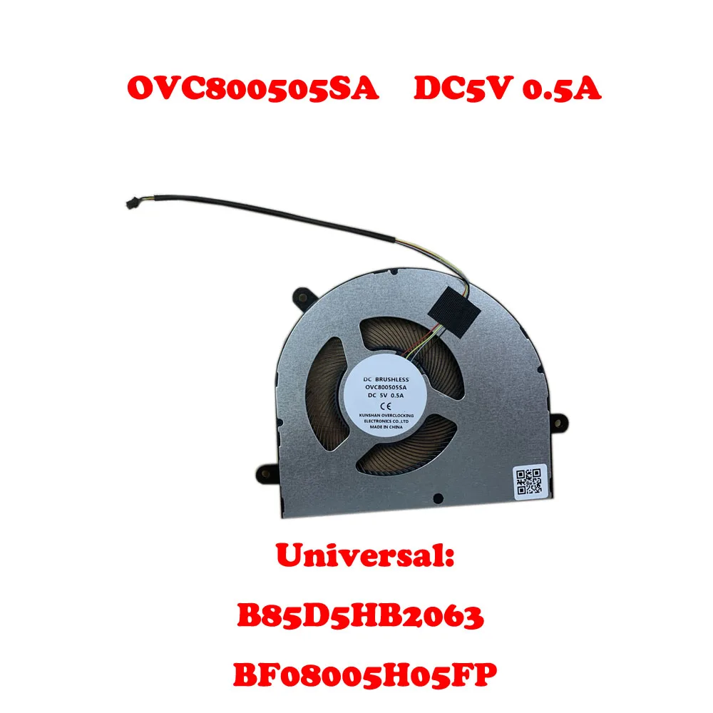 WENTYLATOR PROCESORA laptopa do OVC 800505 SA DC5V 0,5A Czerwono-żółty-niebiesko-czarny 4PIN Kompatybilne modele: B85D5HB2063 BF08005H05FP Nowość