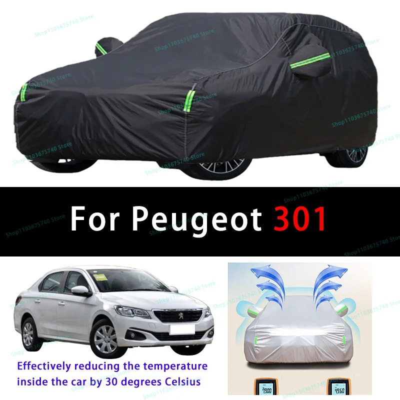 

For Peugeot 301 Summer Full Car Covers Outdoor Sun uv Protection Dust Cooling Protective Auto Protective Cover