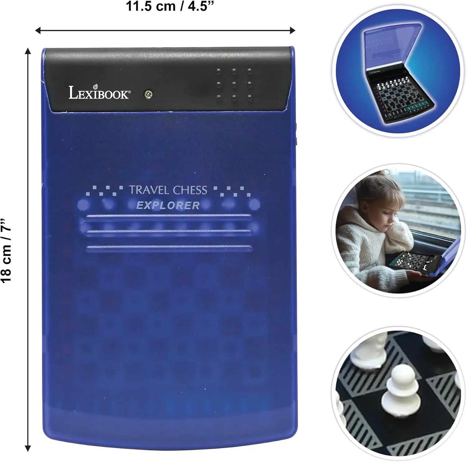 Set di scacchi da viaggio elettronico Lexibook, 32 pezzi, 64 livelli, 1-2 giocatori, gioco di strategia
