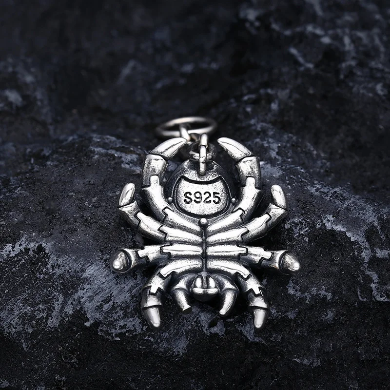 BOCAI New S925 Sterling Silver Retro Vintage Personality Diablo Spider Pendant Men And Women.