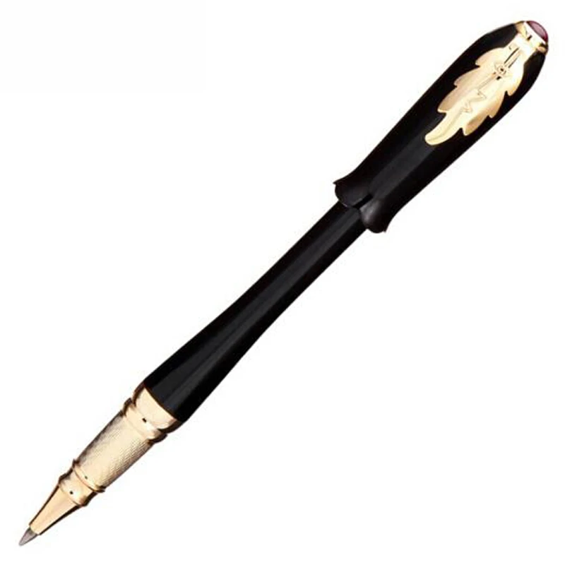 Picasso 986 Greek Irene Metal Black Roller Ball Pen Golden Trim Refillable Ink Pen Luxurious Writing Gift Pen Set