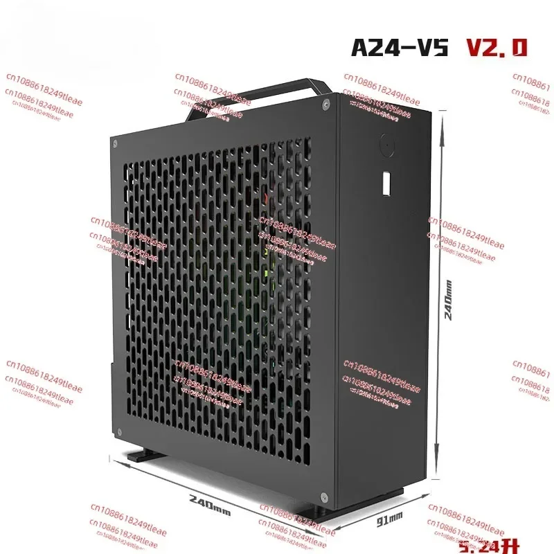 5 Litre Mini A24-V5 2.0 Dual Slot Single Display 1u Power Supply Itx Chassis with Double Chamfer