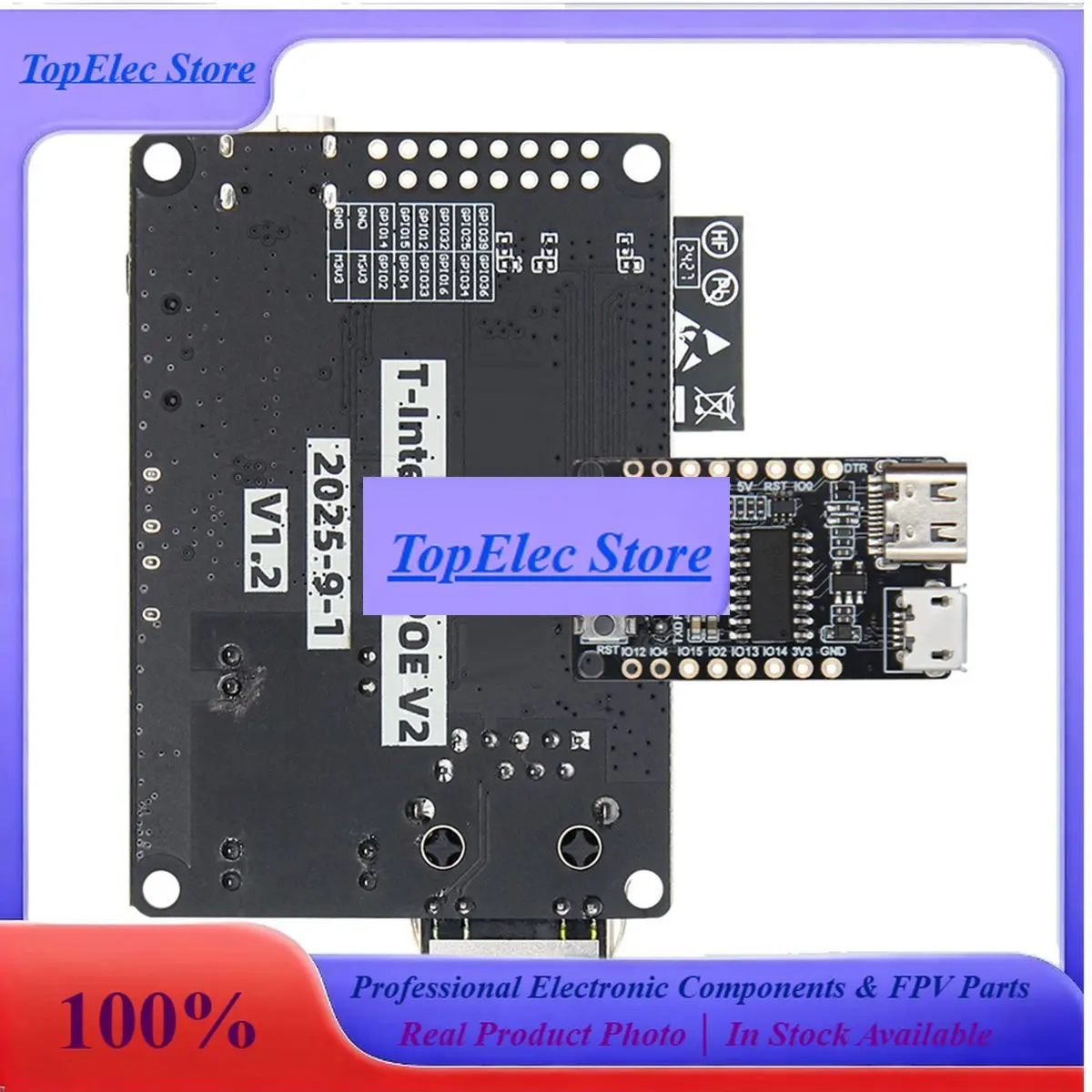 TopEssA26Z T-Internet-POE V2 Expansion Board With Download Burning Module LAN8720 Chip Expansion Board Ethernet IOT Module