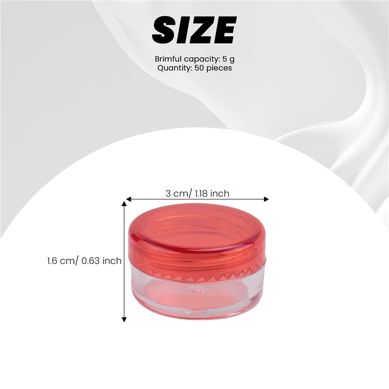 AA49 Barattoli di plastica da 250 pezzi Contenitore cosmetico vuoto con coperchio per cremi Conservazione di campioni di trucco, 5 G, 10 colori
