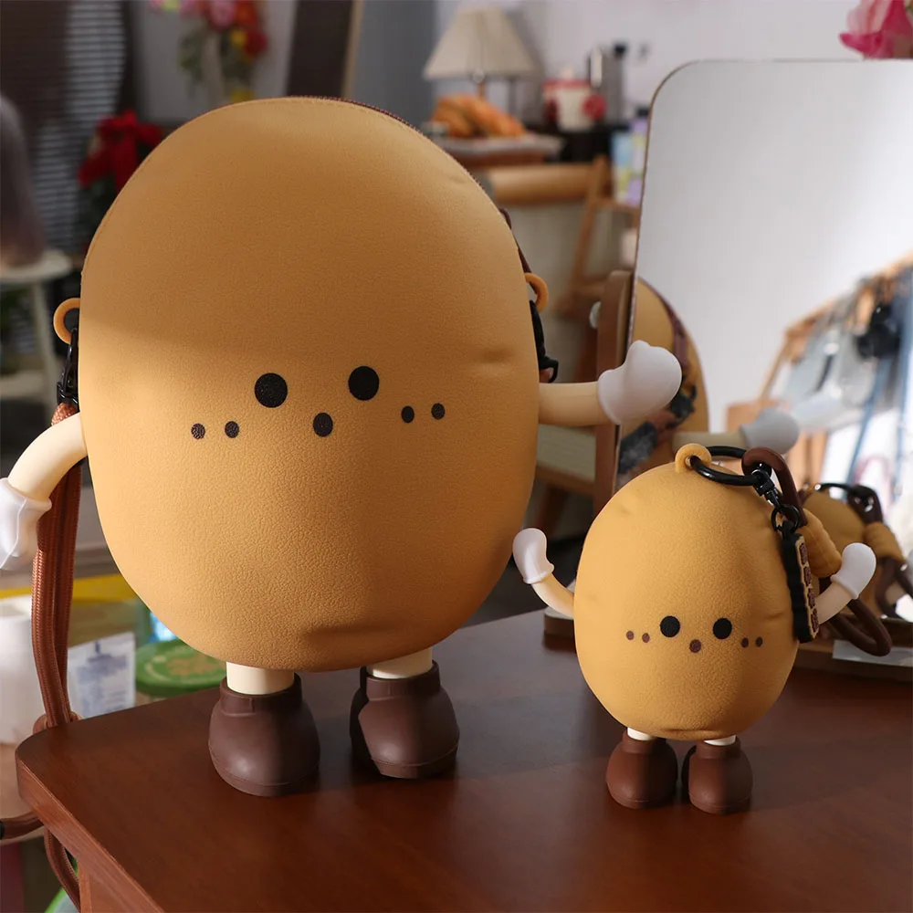 Fashion Portable Potato Phone Bag Soft with Zipper Vegetable Coin Purse Creative Kawaii Mini Earphone Bag Outdoor