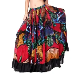 Women Gypsy Skirt for Belly Dancing Butterfly Pattern 360 Degree Full Circle Long Belly Dance Skirts