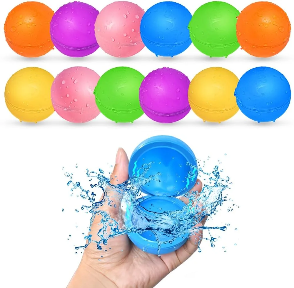 Palloncini d'acqua riutilizzabili da 5 pezzi, giocattoli d'acqua da spiaggia per piscina per ragazzi e ragazze, giocattoli estivi all'aperto per bambini dai 3 ai 12 anni, palla d'acqua