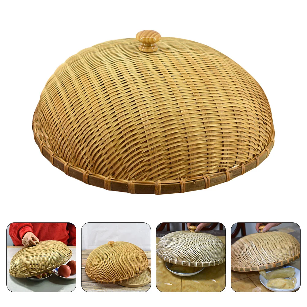 

Rattan Food Cover Tents Kitchen Bowl for Table Bamboo Weaving Protective Multipurpose