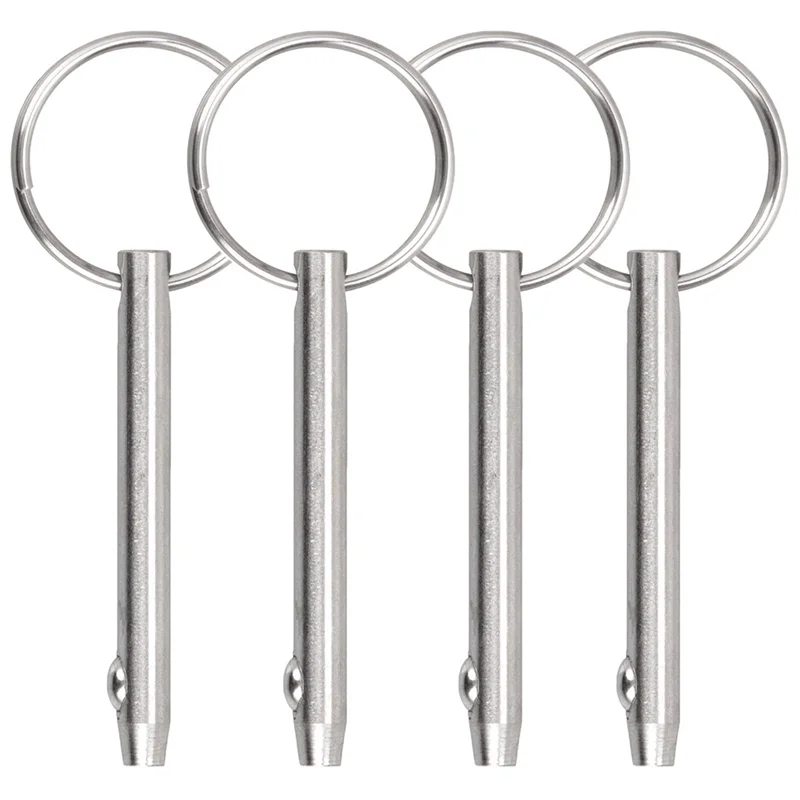 4 PCS Quick Release Pins Bimini Top Pins, Diameter 1/4in(6.3mm),Overall Length 2.56inch(65mm),Marine 316 Stainless Steel