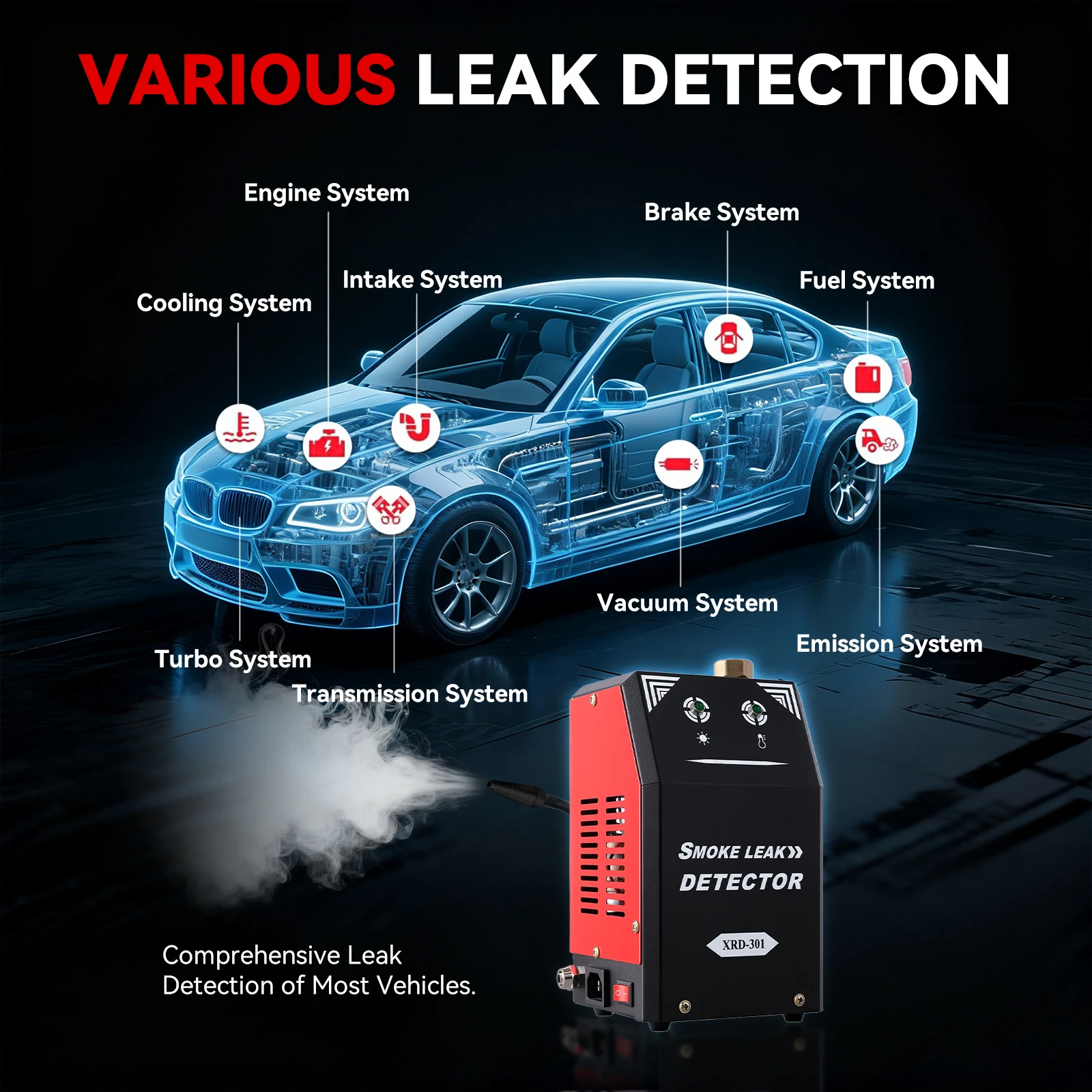 Degreat 12V DC Automotive EVAP Rauchmaschine Leckdetektor Rohr-Rauchgenerator Diagnosewerkzeug für Autoreparatur