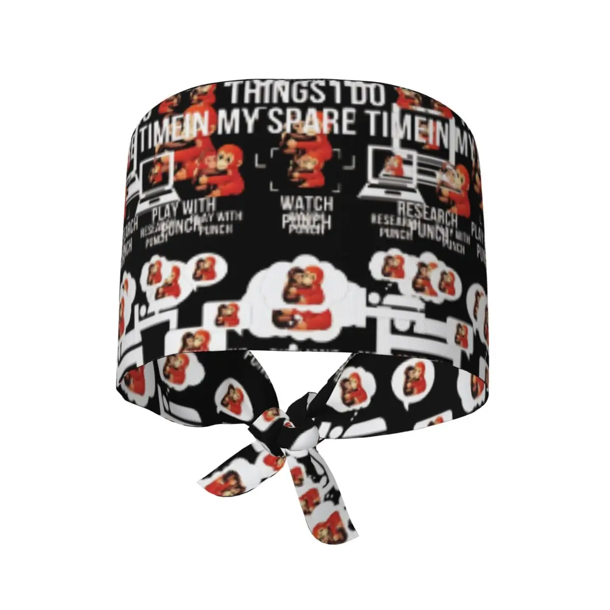 Nursing Hats Team Punch Funny Monkey Working Caps For Men Women Trendy Tie Back Scrub Caps Soft Comfy Medical Hat