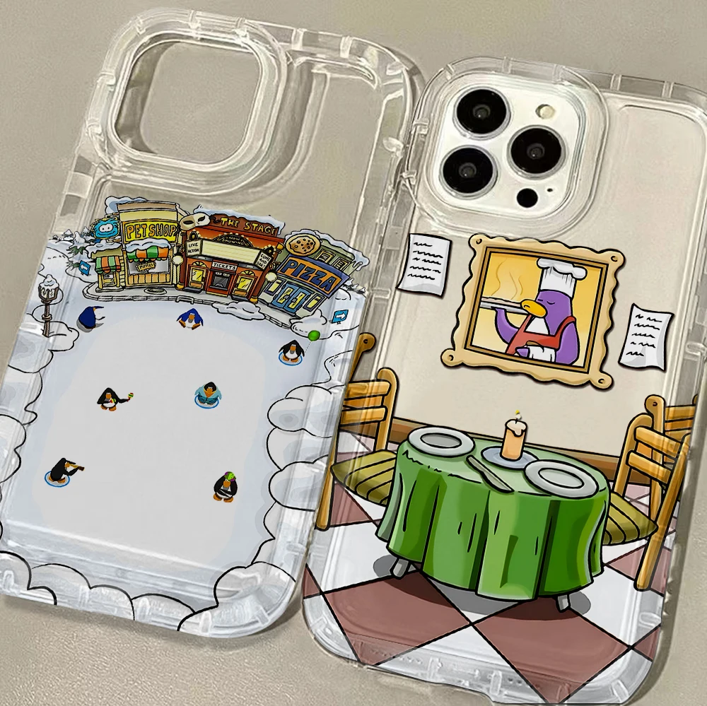 Funda para Teléfono Hot Game Club PenguinS para iPhone 17 17e 16e 16 15 14 13 12 11 Pro Max 7 8 Plus XR, con Airbag Anticaída y Parte Trasera Transparente