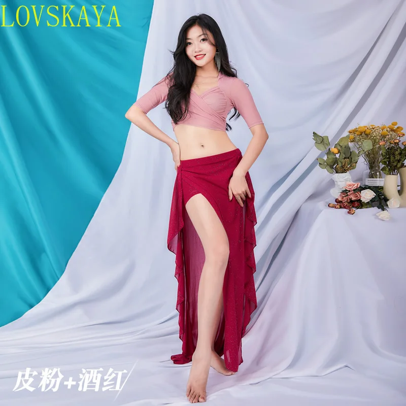 Belly dance practice suit drawstring skirt Eastern beginner dance suit Comfortable and minimalist clothing Dance suit