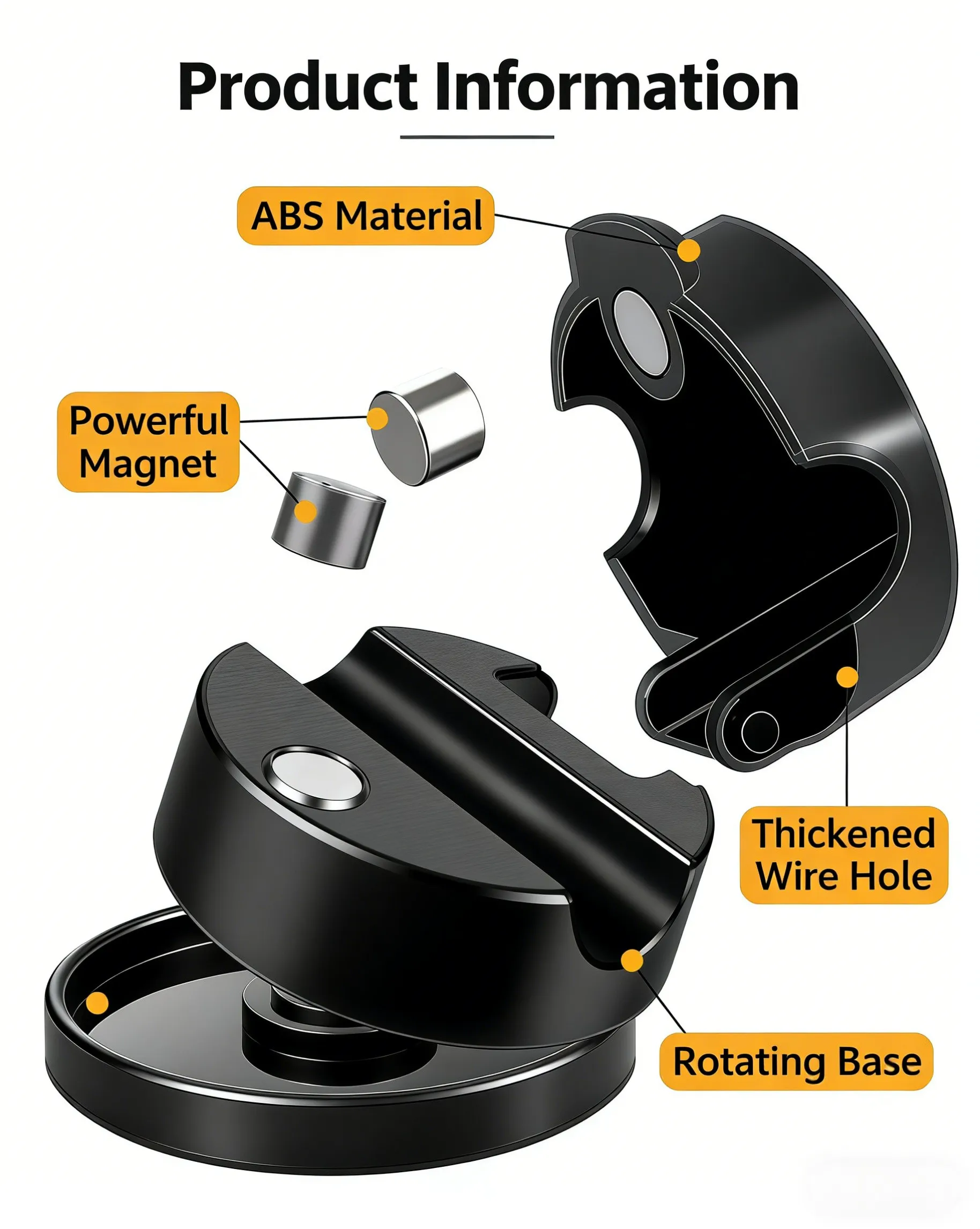 Picture 6: 6PCS 360° Rotation Magnetic Cable Clips Self Adhesive Cord Organizer USB Charger Cable Holder for Desktop Management