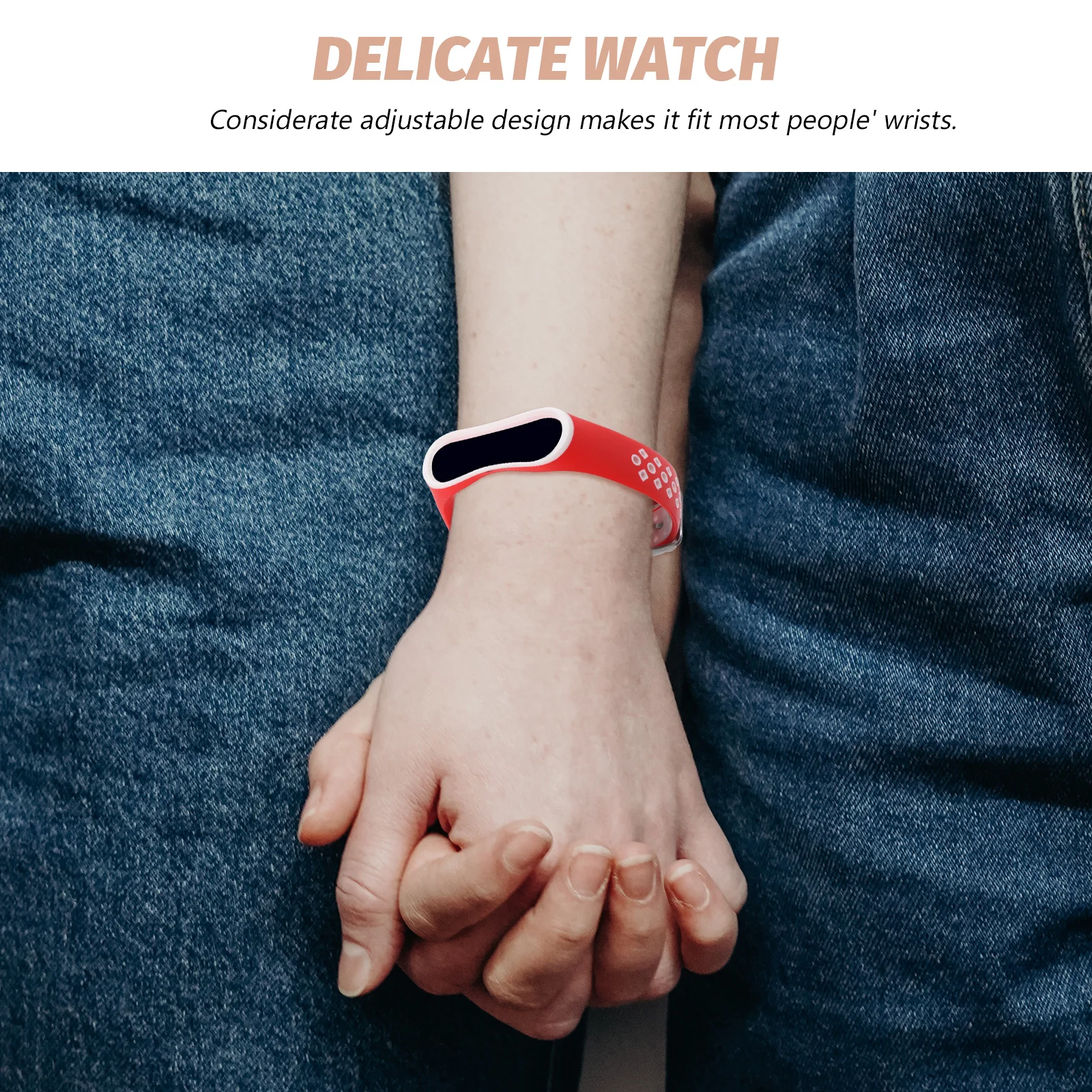 

Slim Silicone Watch Replacement Two Tone Adjustable Strap Unisex Smartwatch Accessories Fits Most Watches Practical Durable
