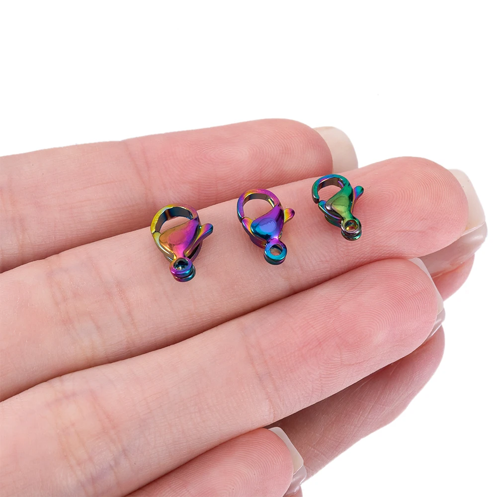 

20pcs Stainless Steel colorful Lobster Clasp Hook Claw Connectors for Jewelry Making DIY Bracelets Necklaces Chains Closure