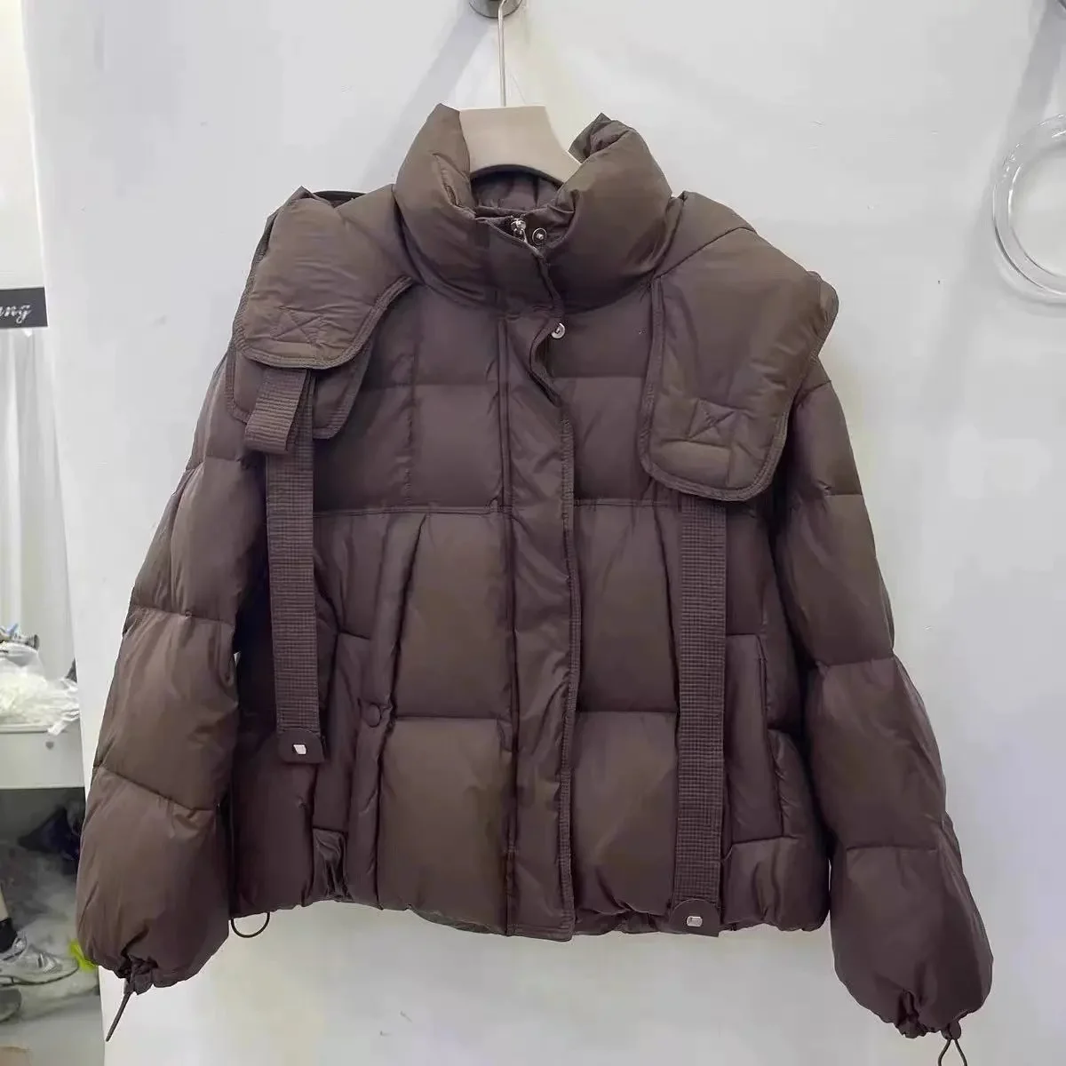 

Korean Sle Hooded Draped Loose Bread Coat ort Cotton Jaet 2025 Winter Clothes Small Size Large Size Faionable Cotton ...