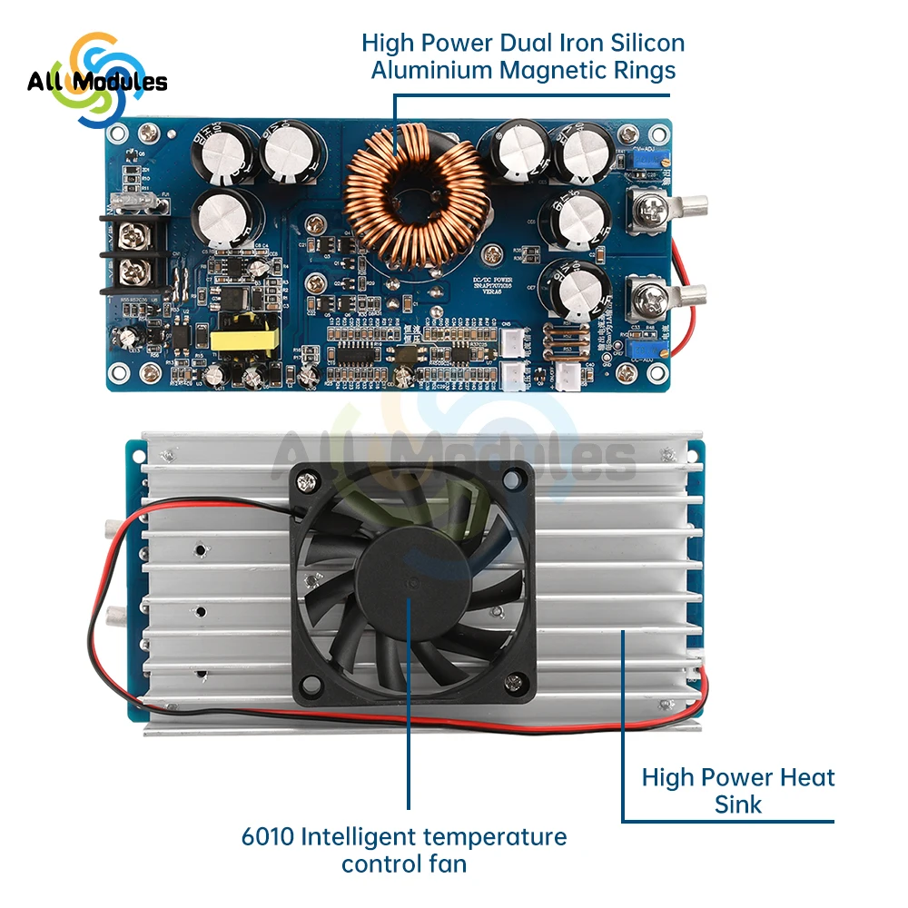 800W 30A DC20V-70V to DC2.5V-58V DC-DC Adjustable Step-down Power Supply Module