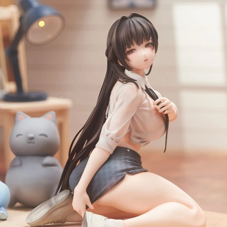NIKKE Marciana Figure – Anime Girl PVC Action Figure Student Uniform Ver., JK Semi-Transparent Blouse Skirt Collectible Model