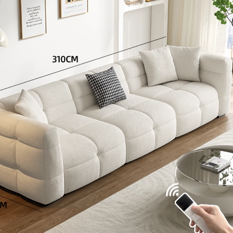 Elektryczna rozkładana sofa z wełny jagnięcej Prosta nowoczesna sofa z pilotem zdalnego sterowania Canape Lit Sofaset Meble do salonu