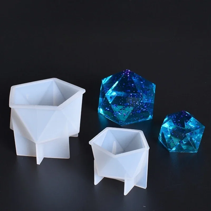 DIY Kristall Epoxid form Desktop Tisch dekoration Schmuck große facetten reiche Hochspiegel Silikon form für Harz