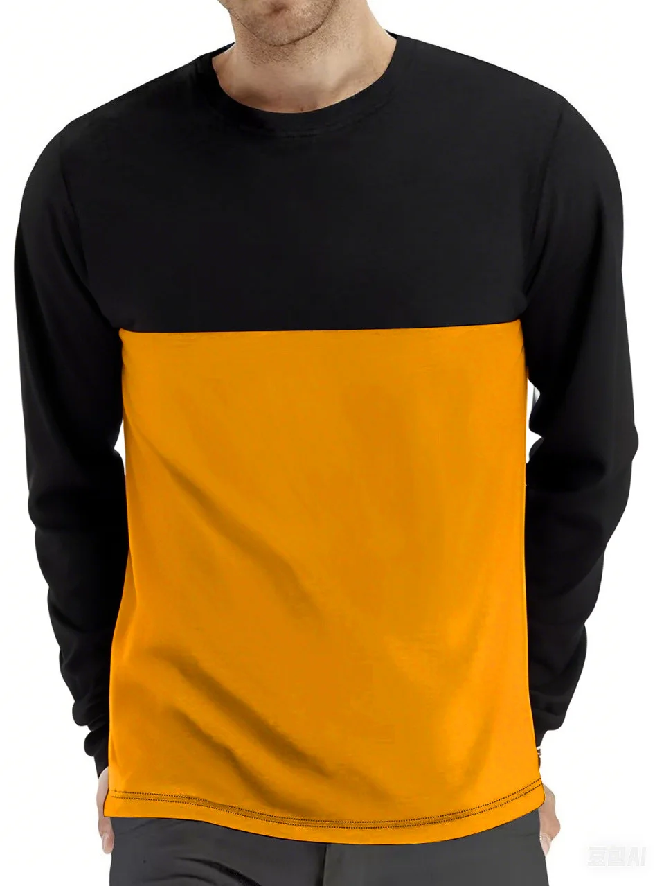 Neues Herren-Langarm-T-Shirt mit lässigem Rundhalsausschnitt, ein Must-have für den Alltag im Frühling und Herbst, modisches Herren-Party-Shirt ﻿ – Detail 5