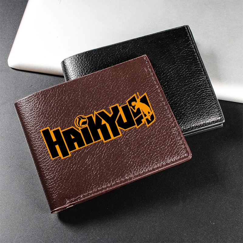 New H-Haik-yuu  Men's Black Faux Leather Wallet Slim Credit Card Holder Coin Purse Multi-Color Pen Storage Perfect Birthday Gift