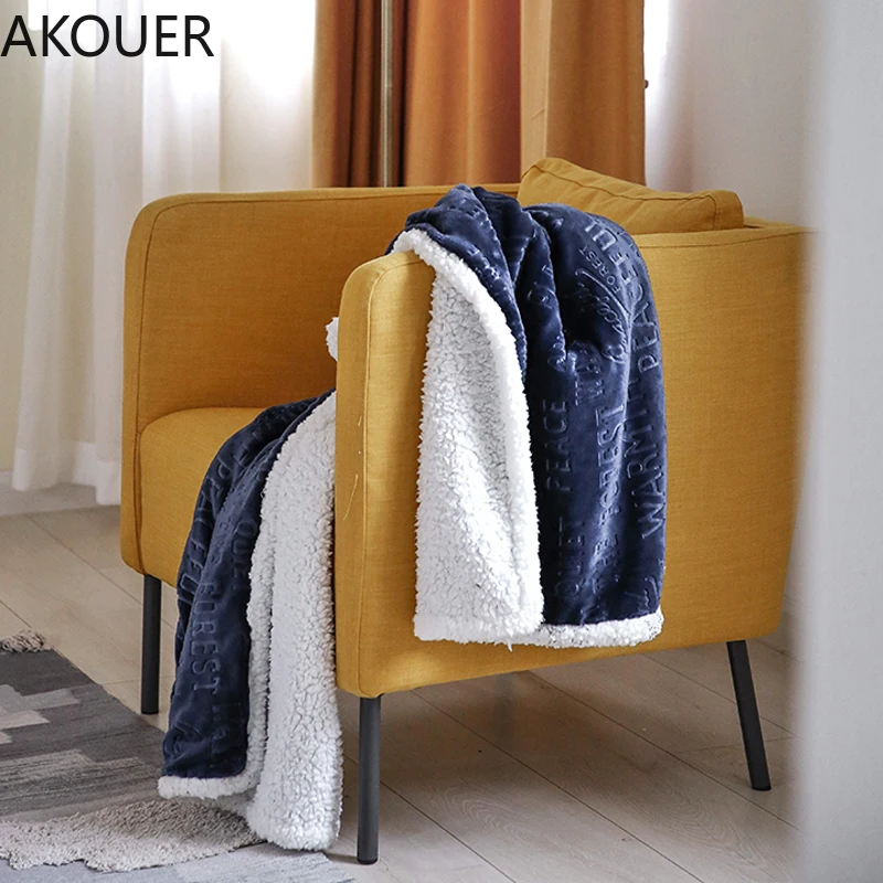 

Ins Wind Lamb Cashmere Blanket Warm Double Thickened Children's Nap Blanket Sofa Air Conditioning Blanket Throw Blanket