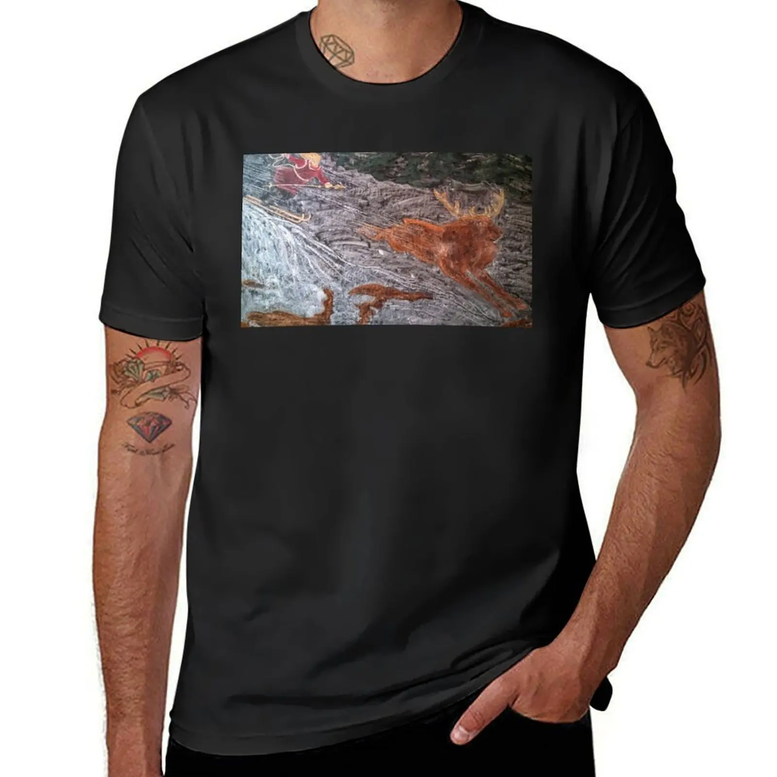 Leminkainen Chases Down Hisii's Elk T-Shirt customizeds oversizeds Aesthetic clothing mens t shirt graphic