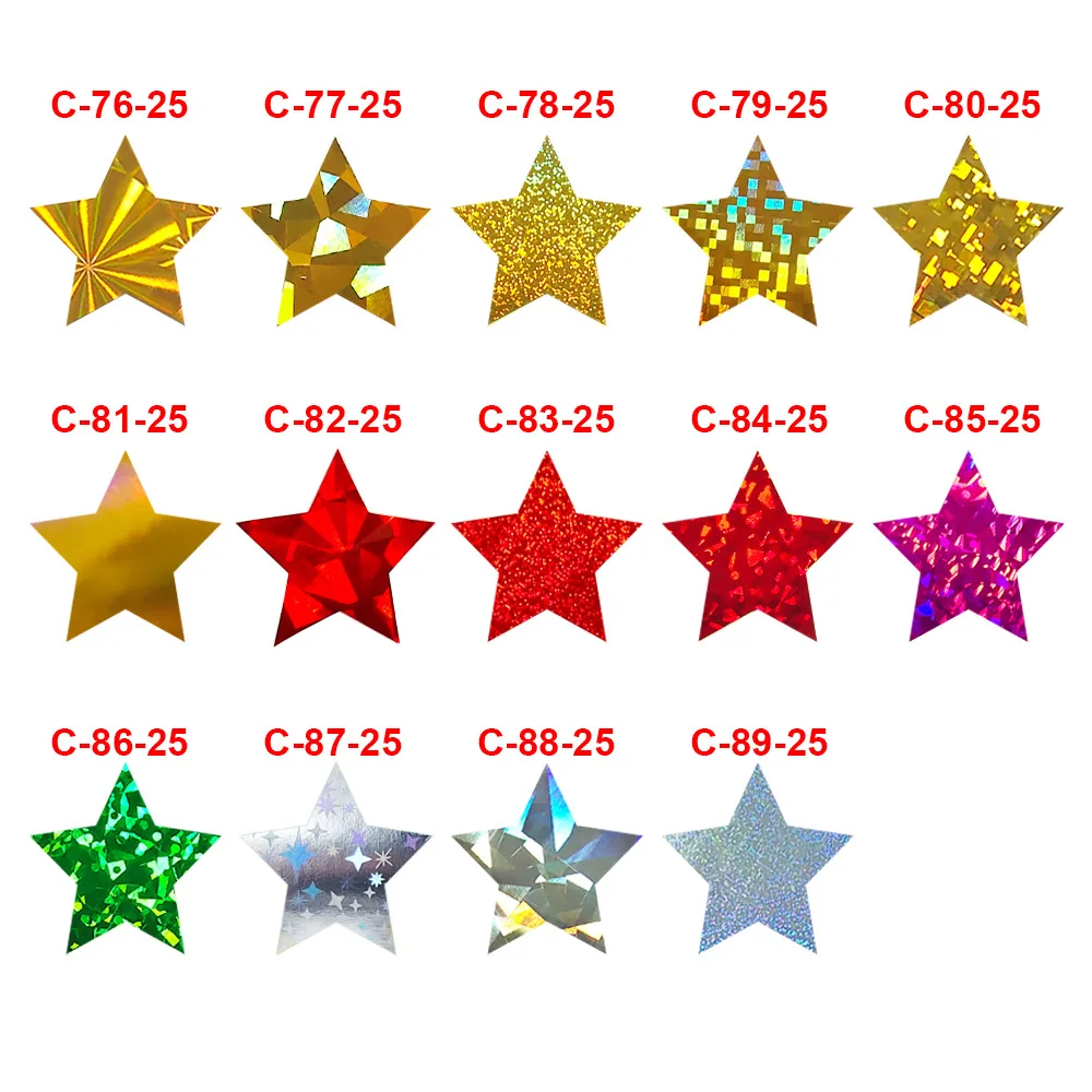 500Pcs/Roll Color Laser Stars Stickers Gift Decor Sealing Stickers Gold/Silver Adhesive Label 2.5cm/1inch Goods Packing Sticker