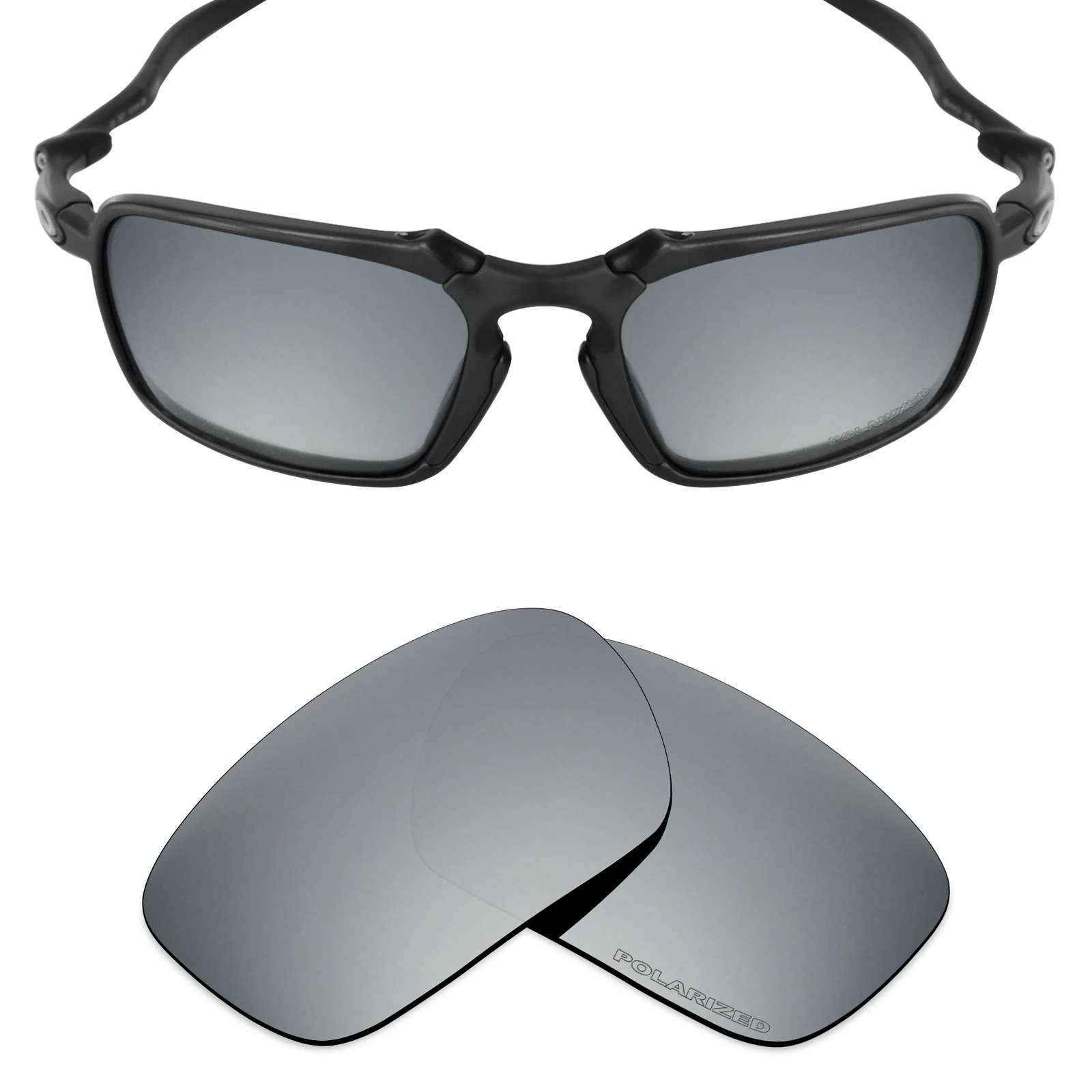

ezoptix123 Etched Anti-salt Polarized / Non-Polarized Lenses Replacement for Oakley Badman OO6020 60mm Sunglasses