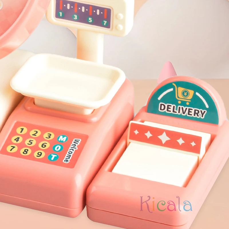 Kids Shopping Cash Register Toys Mini market Receiver Set Calculation Checkout Counter Toy Bithtday Christmas Gifts