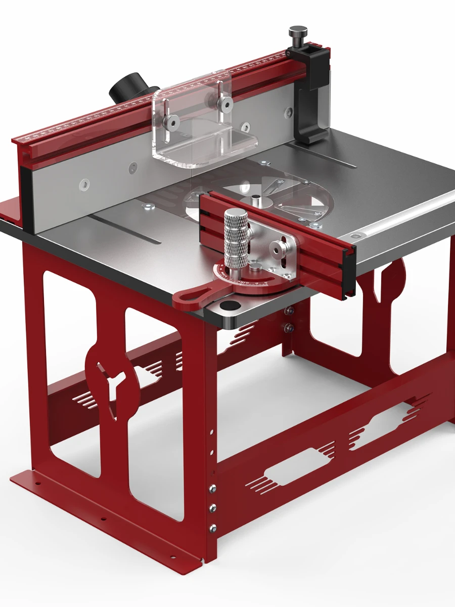 ENJOYWOOD Tisch-Router-Tischwerkbank mit Profilzaunsystem / Gehrungslehre / Staubsammelanschluss für die meisten Router