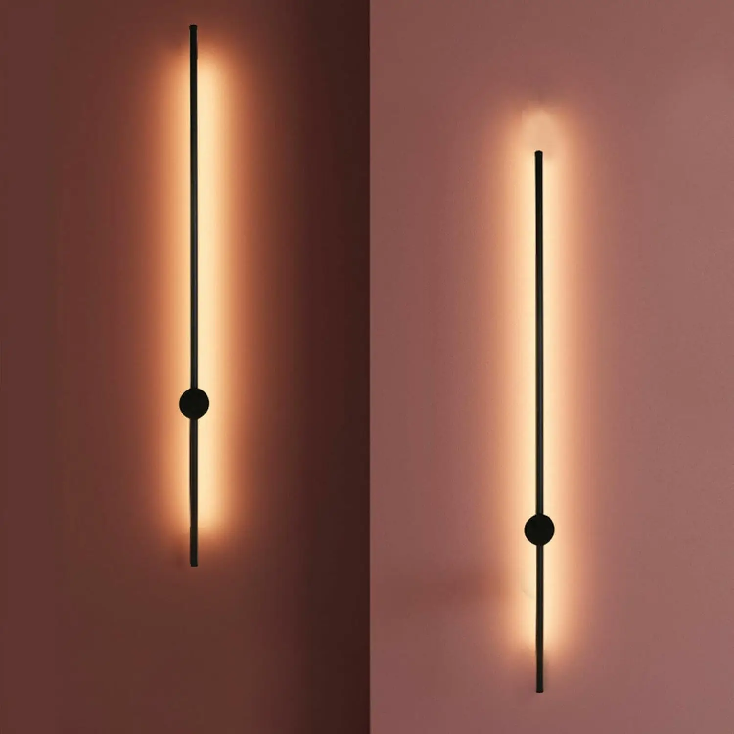 

20W Long Outdoor Modern LED Wall Light Waterproof IP65 Warm White Long Strip Black Sconces Wall Lighting Fixture for Living Room